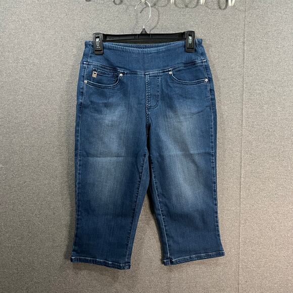 Belle by Kim Gravel Regular TripleLuxe Denim Pedal Pushers Rinse Wash, Reg 6 - Picture 1 of 9